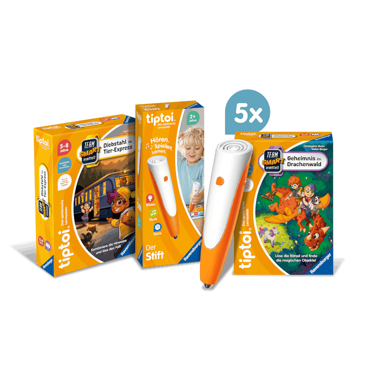 toggo - 5x Paket1x tiptoi® Der Stift1x tiptoi® Team SMART ermittelt – Diebstahl im Tierexpress1x tiptoi® Team SMART ermittelt – Geheimnis im Drachenwald