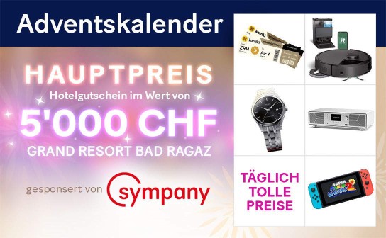 20 Minuten: 5.000-CHF-Luxushotel-Gutschein & Tagespreise im Wert von über 21.000 CHF im Adventskalender 2025