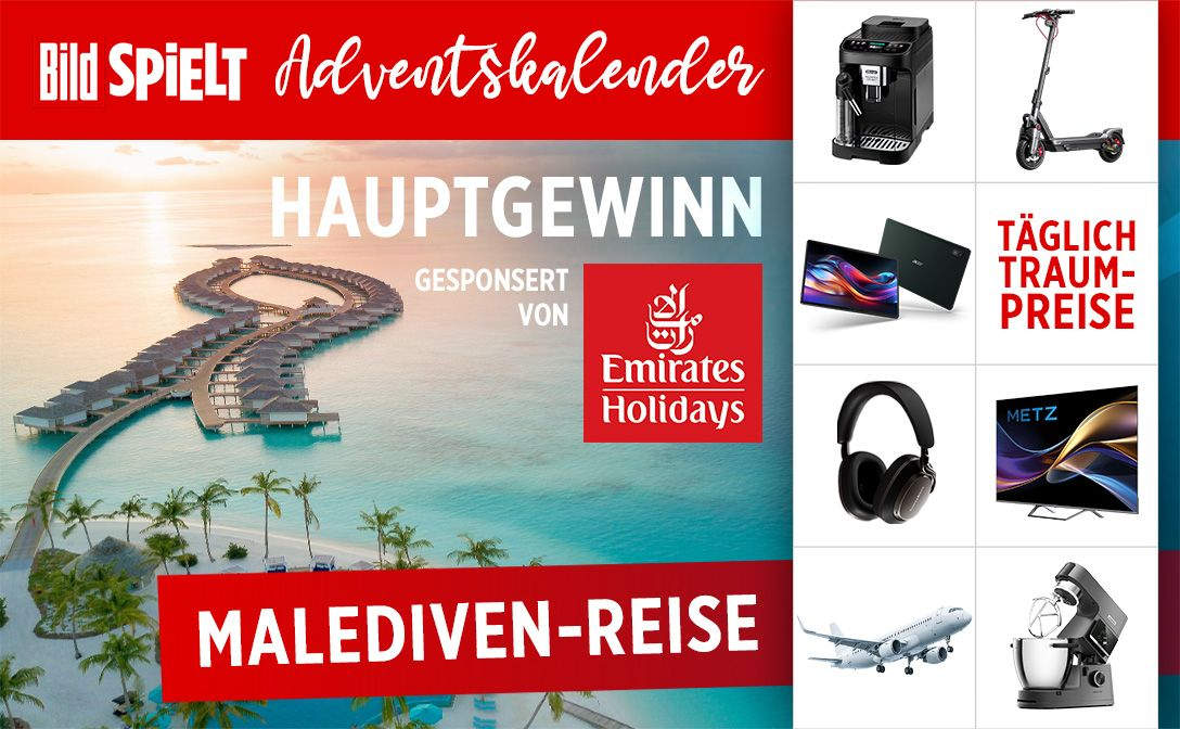 BILDspielt: Gewinne Preise im Wert von 36.000 € im Adventskalender 2025