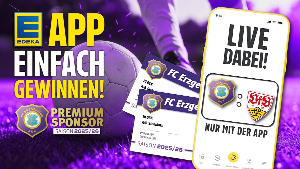 Edeka - 1x 4 VIP-Karten und 2x 2 Parkscheine für das Heimspiel am 23. November: Erzgebirge Aue gegen VFB Stuttgart II