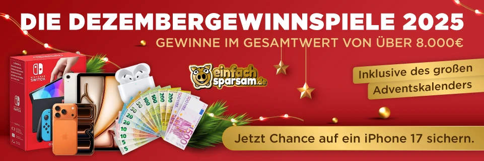 Einfach-Sparsam.de: Apple iPhone 17 + 24 Sachpreise im Gesamtwert von über 8.000 € im Adventskalender 2025
