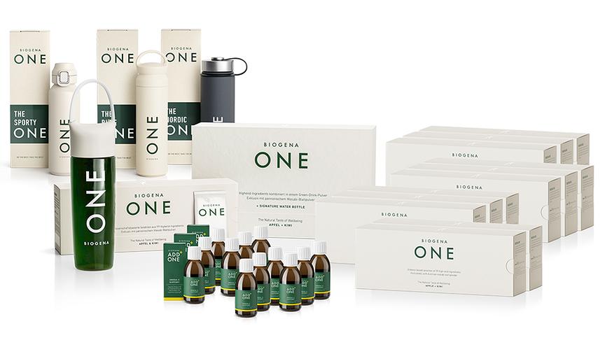 Extra ORF - 12x BIOGENA ONE (bestehend aus 1 Starterbundle + 11 Nachfüllpackungen + 12 ADD ONE Omega 3 + 3 Flaschen - zur Verfügung gestellt von BIOGENA.