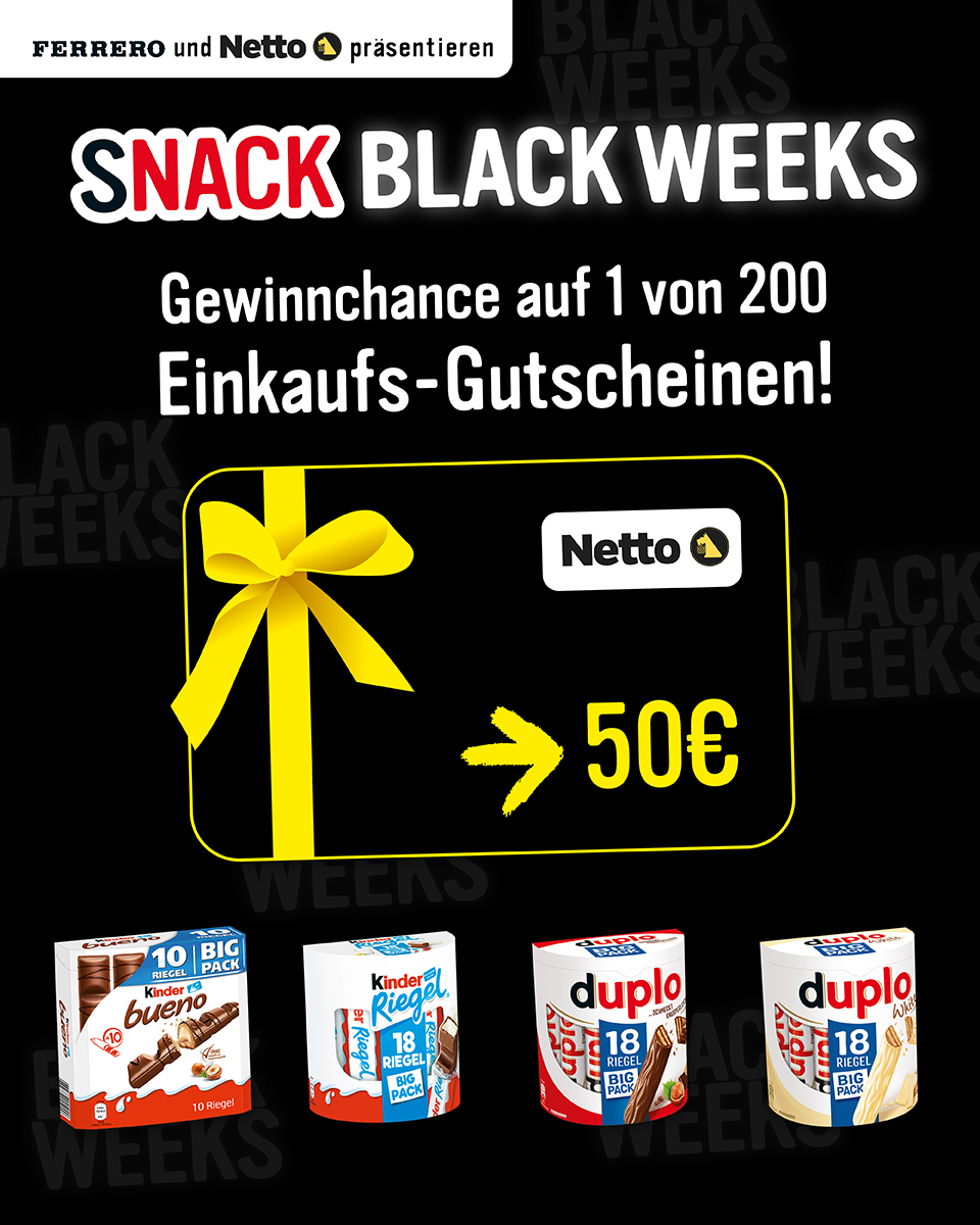 Ferrero - 200 x 50€ Gutschein Netto (schwarz mit Hund)