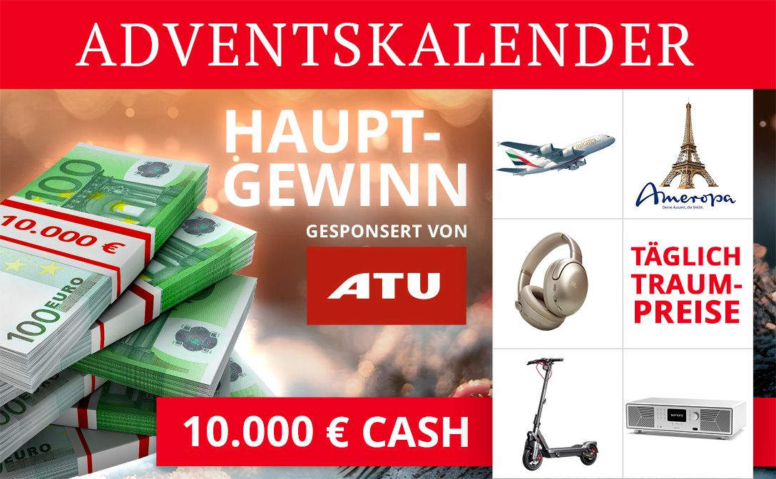 FOCUS Online: 10.000 € Cash & Tagespreise im Wert von über 35.000 € im Adventskalender 2025