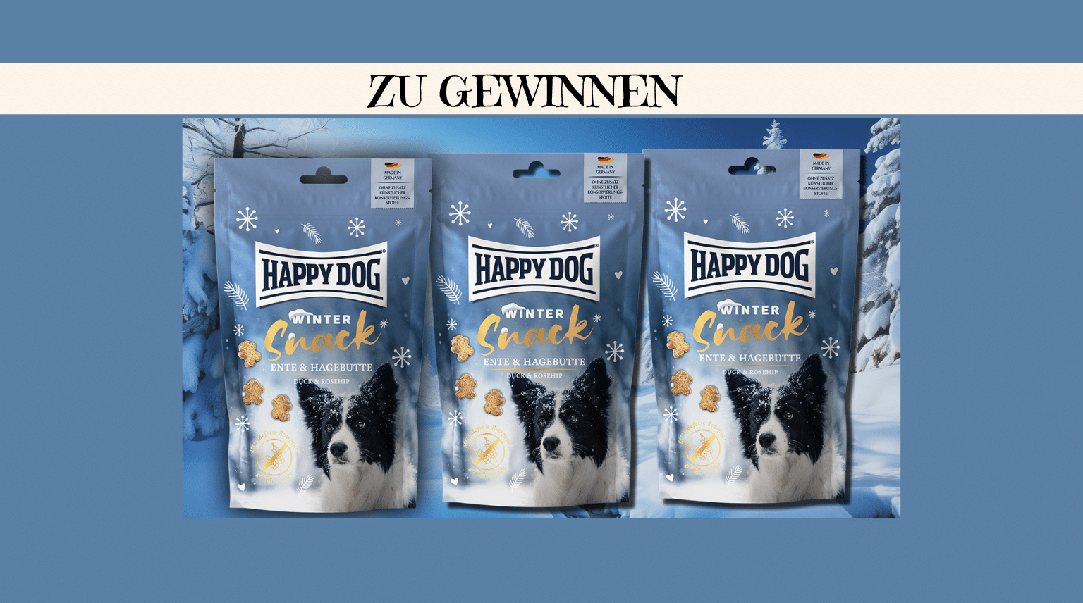 Good4Pets - ein Happy Dog Winter Snack Paket inkl. je 3 Winter Snacks