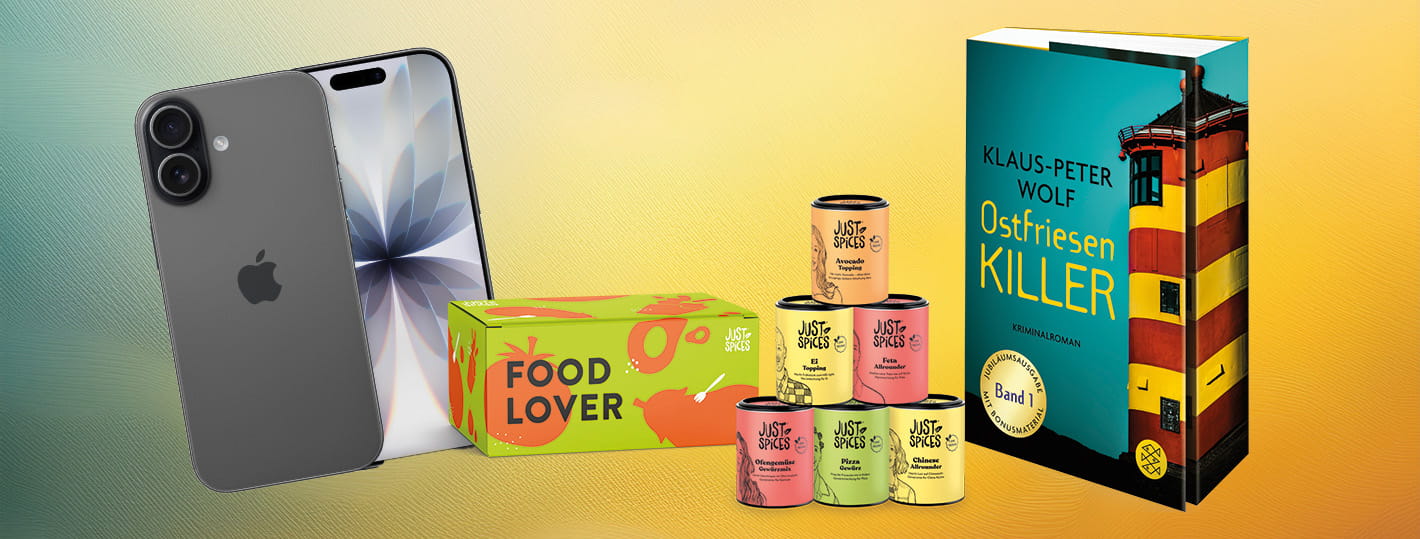 hallonachbar - Apple iPhone Air in Schwarz mit 256 GB, Buch „ Ostfriesenkiller" von Klaus-Peter Wolf,Foodlover-Box von Just Spices: Mit sechs der beliebtesten Gewürzmischungen