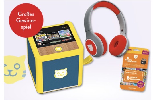 Hugendubel - ein Set aud Tigerbox mit Kopfhörern und 6 Monate Tigertones Ticket (250€)