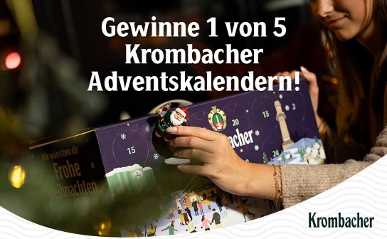 Krombacher: Gewinne 1 von 5 Krombacher Adventskalendern