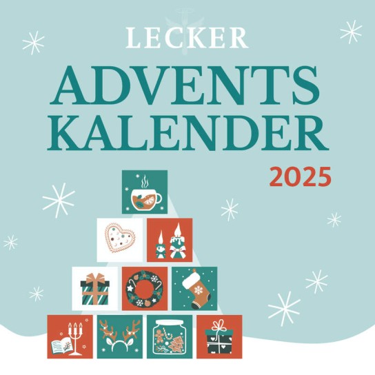 LECKER: Adventskalender 2025 mit feinsten Produkte, Geschenkgutscheinen, Technik‑Highlights und festlichen Genussmomenten