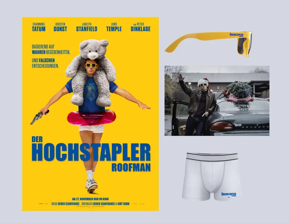 morefamily - 2 Fanpackages „ DER HOCHSTAPLER – ROOFMAN“  bestehend aus: Boxershorts + Sonnenbrille