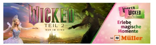 Müller - 5x2 Kinotickets für Wicked Double Feature Screening in Hamburg