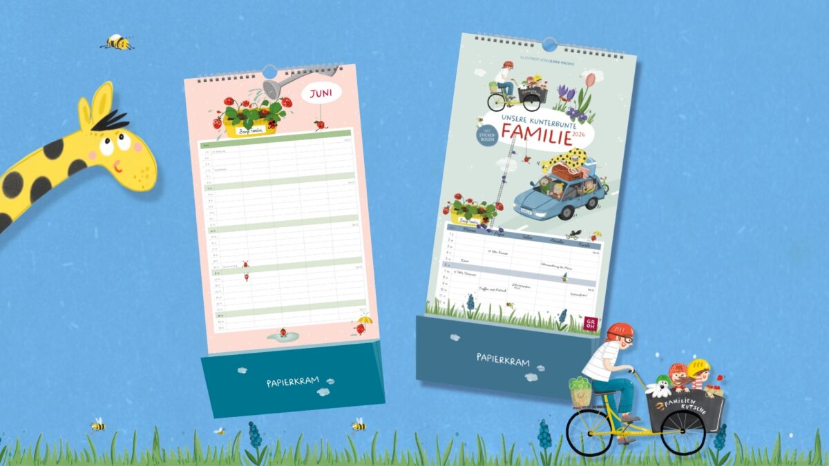 muenchenmitkind - 5 x einen Familienkalender Unsere kunterbunte Familie für 2026 aus dem Groh Verlag