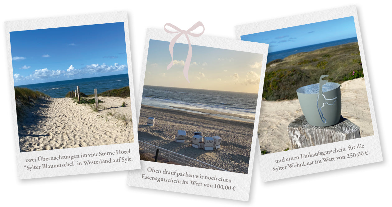 Sylter WohnLust - Kurztrip nach Sylt : zwei Übernachtungen im vier Sterne Hotel "Sylter Blaumuschel" in Westerland auf Sylt sowie einen Essensgutschein im Wert von 100€ inkl 250€ Gutschein für einen Bummel in der Sylter WohnLust
