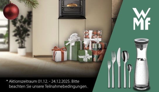 Bauknecht - täglich eine hochwertige Wasserkaraffe von WMF. Und am 24.12. wartet sogar ein WMF Besteckset Atria