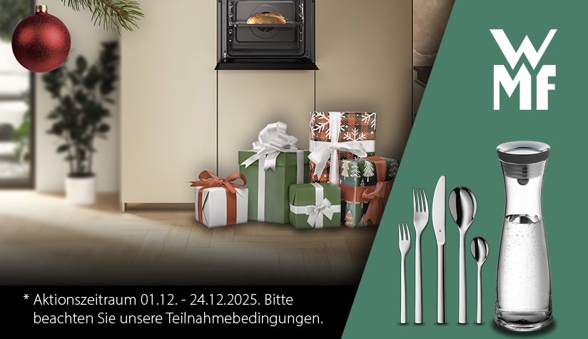 Bauknecht - täglich eine hochwertige Wasserkaraffe von WMF. Und am 24.12. wartet sogar ein WMF Besteckset Atria