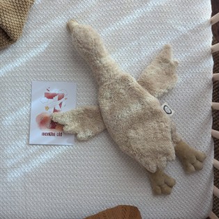 Berlin mit Kind - Kuscheltier und Wärmekissen : eine große und eine kleine Senger Naturwelt Gans in der neuen Farbe Leinen