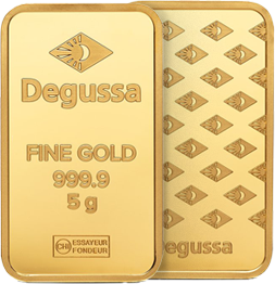 Degussa - 3x 5 g Degussa Goldbarren