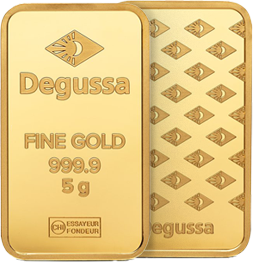 Degussa - 3x 5 g Degussa Goldbarren