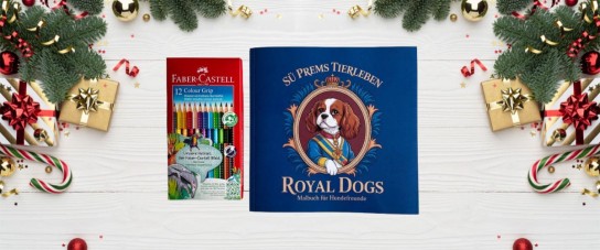 Der Hund - 3 mal„Royal Dogs“: Mal- und Bilderbuch + Buntstifte
