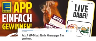 Edeka Nordbayern - 1x4 VIP Karten Niners Chemnitz gegen die Gladiators aus Trier am 30.12.2025