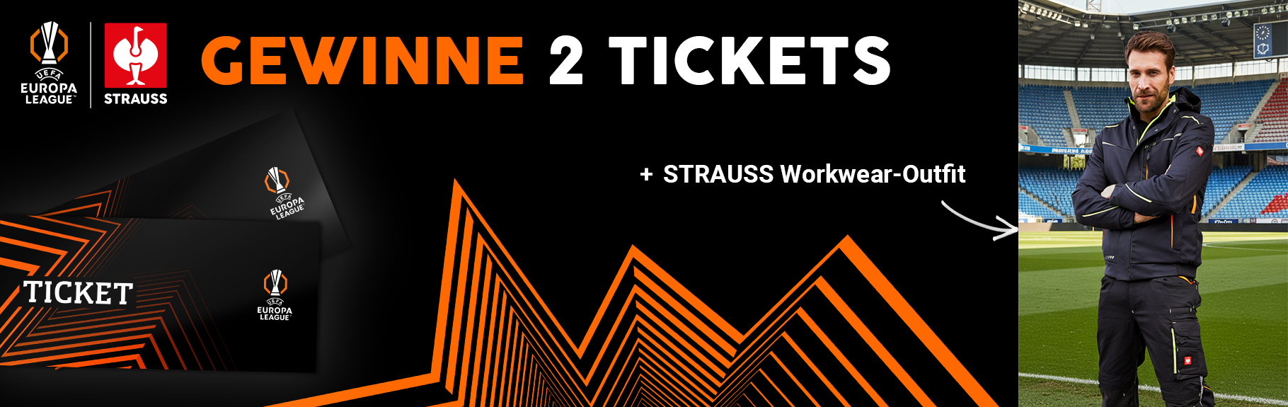 Engelbert Strauss - 2X2 Tickets für ein UEFA EUROPA LEAGUE SPIEL+ STRAUSS Workwear-Outfit