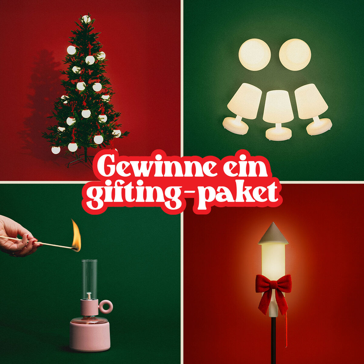 fatboy - ein gifting-Paket mit Tischlampe, Hängelampe, Solarlampe und Öllampe