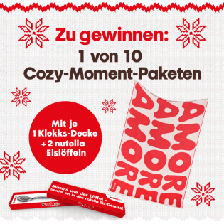 Ferrero - 10 x Cozy-Paket mit Klekks-Decke und 2 Nutella-Löffeln