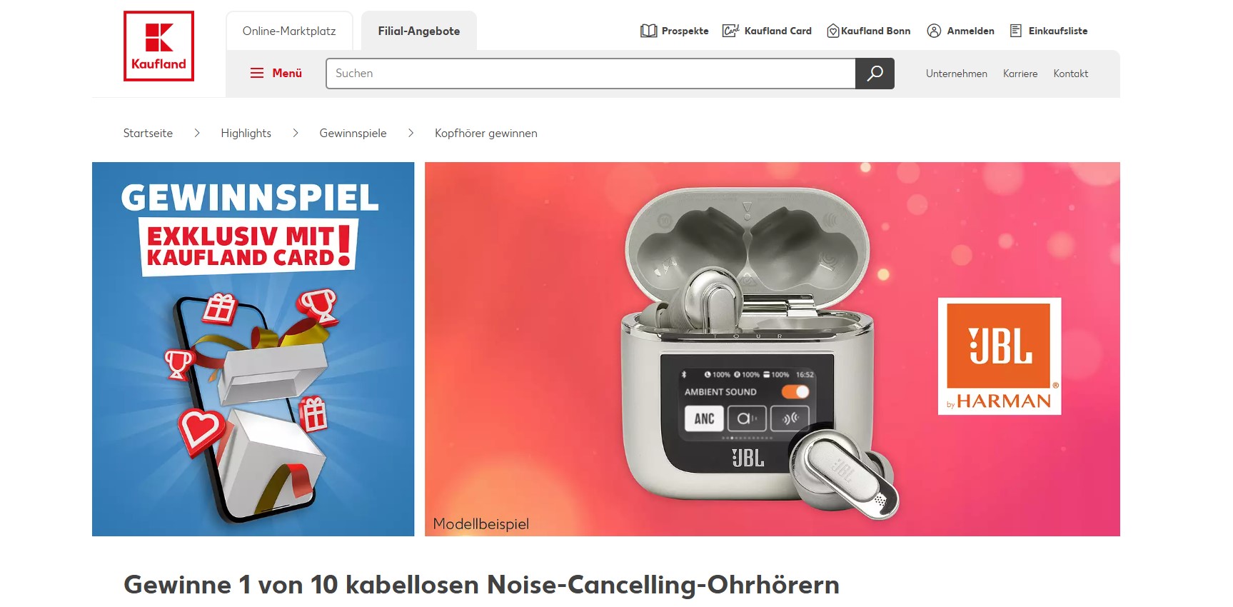 Kaufland - 10x1 JBL True Wireless Ohrhörer (nur für Kauflandcard Besitzer)