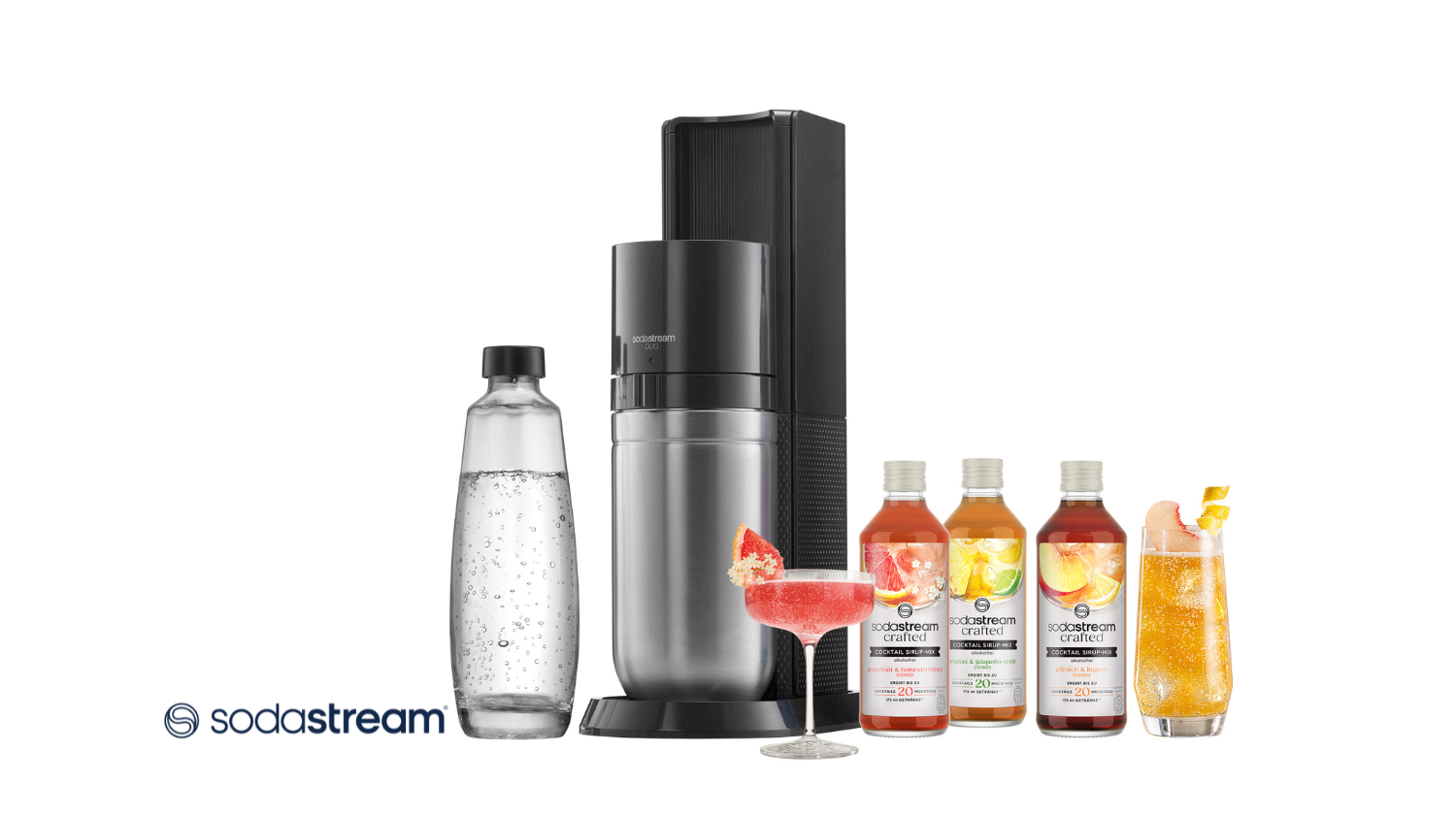 LECKER - eine von zwei SodaStream DUO + 6 PepsiCo-Sirups