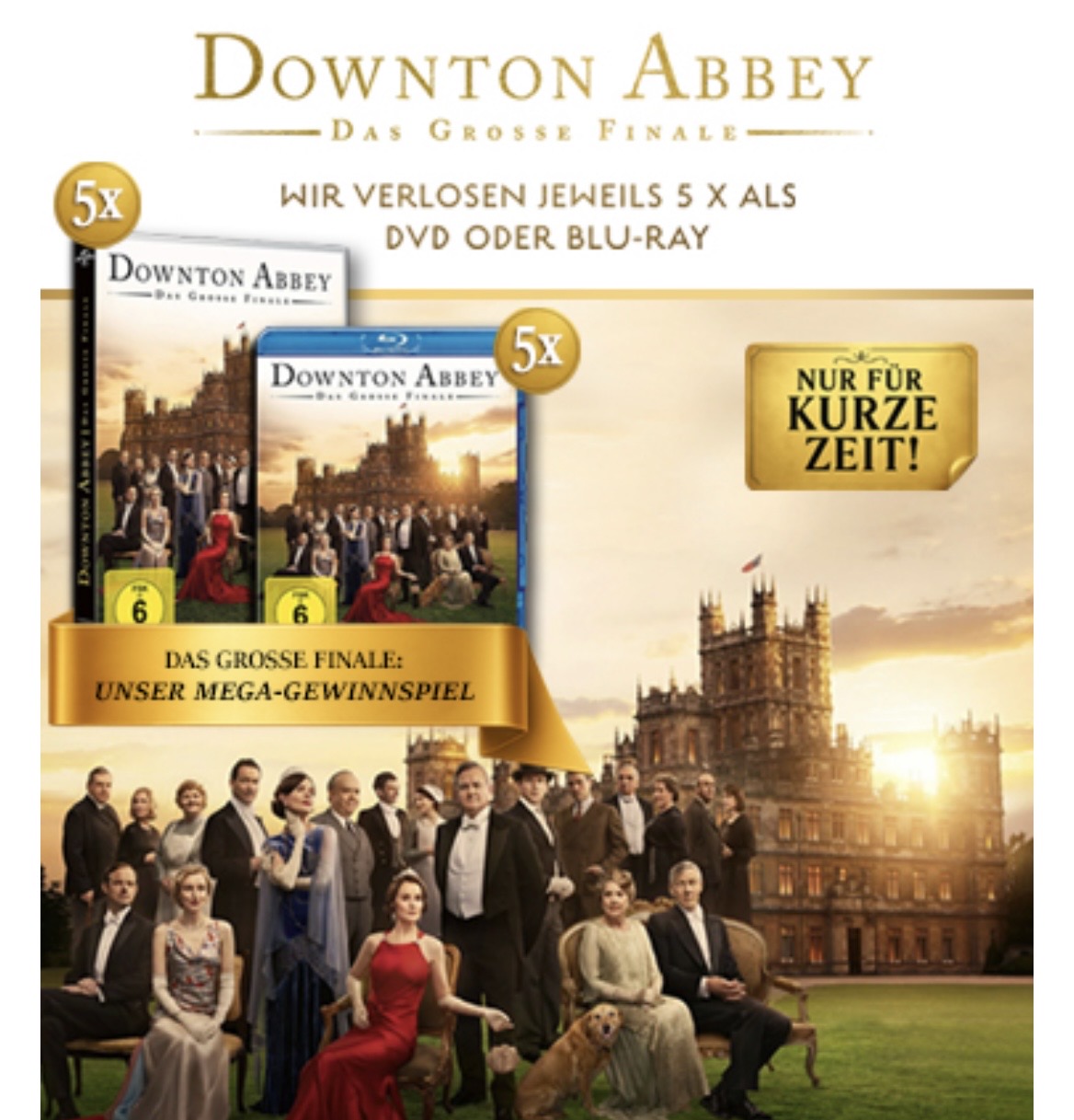 Media Dealer - je 5 x Blu-Ray oder DVD von "Downtown Abbey - Das Große Finale"