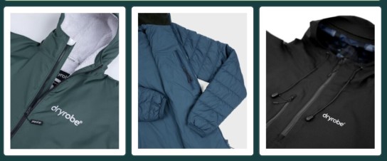 Mountain People - ein DRYROBE Advance Umkleidemantel, Dunkelgrün, eine DRYROBE leichtgewichtige Frauenjacke,ein DRYROBE regenfester Poncho, Schwarz