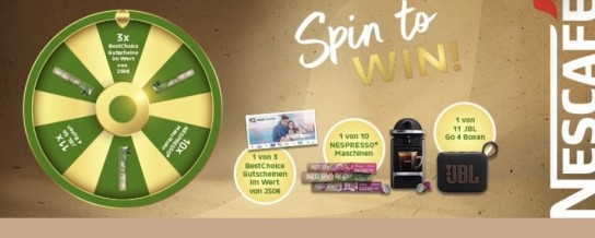 NESCAFÉ - 3 BestChoice-Gutscheine im Wert von jeweils 250€, 1 von 11 JBL Go 4 Bluetooth Boxen, 10 NESCAFÉ® Farmers Origins Starterpakete
