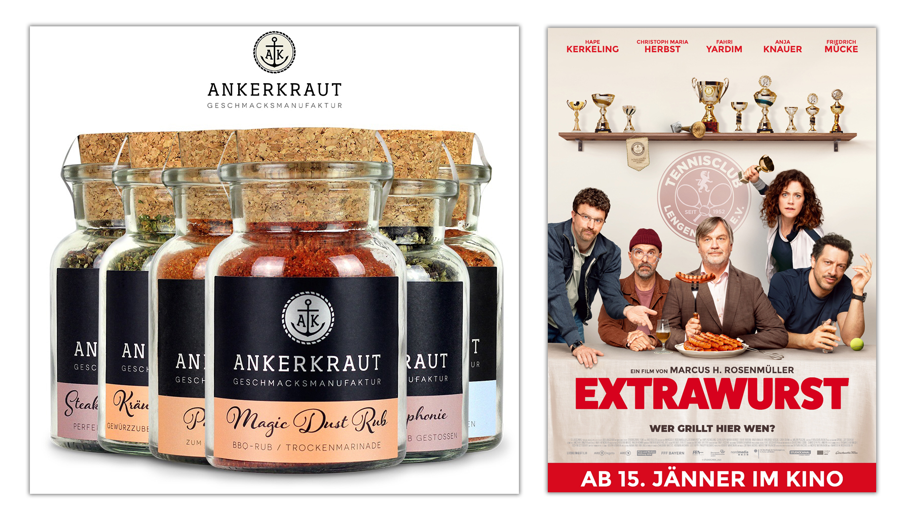 oeticket - „ EXTRAWURST“1x2 Kinogutscheine & ein großes Grill Gewürz-Set von Ankerkraut