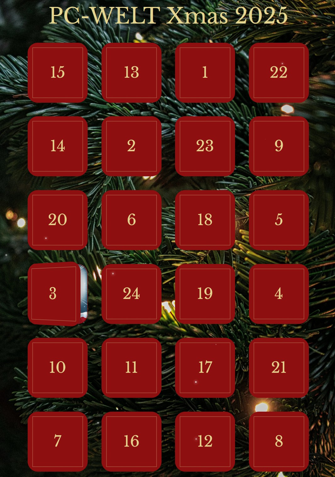 PC-WELT - Adventskalender mit diversen Hardware- und Software-Produkten