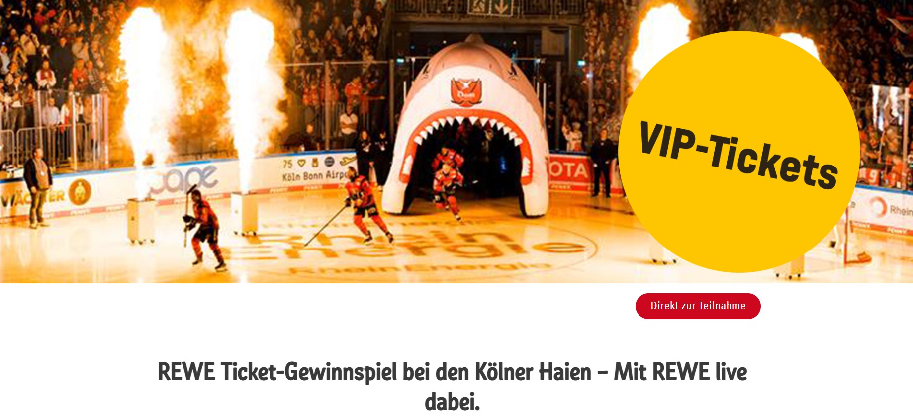 REWE - 14x2 VIP Tickets für das Spiel Kölner Haie vs Adler Mannheim am 14.12.2025 (Produktkauf)