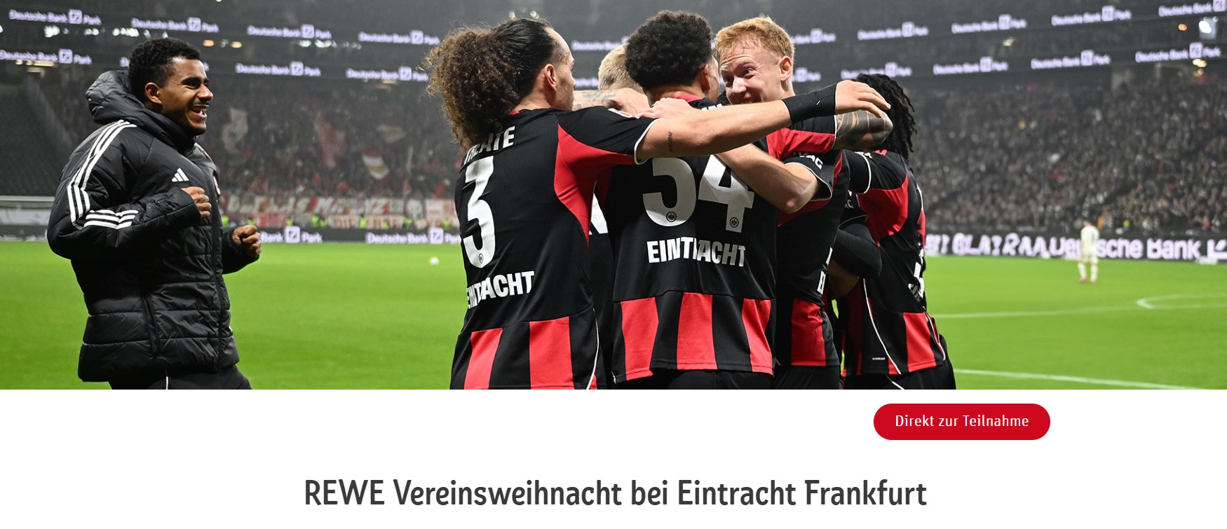 REWE - 1x1 Weihnachtsfeier für deine Mannschaft im Stadtion von Eintracht Frankfurt am 20.12.2025
