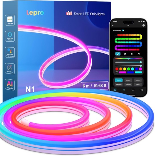 Splashgames - 1x Lepro N1 AI Smart LED Strip Lights (6 Meter)