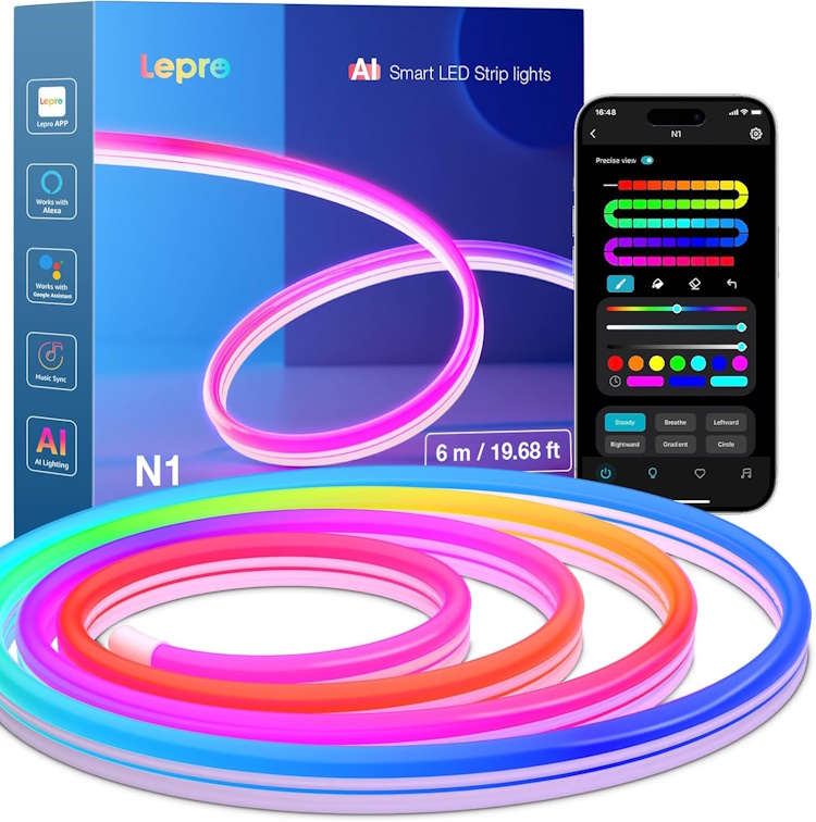 Splashgames - 1x Lepro N1 AI Smart LED Strip Lights (6 Meter)