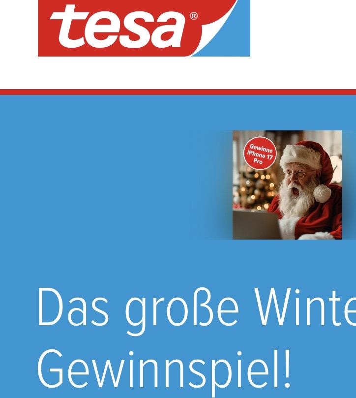 tesa - iPhone 17 Pro Max, 2TB,10 hochwertigen Überraschungspaketen mit ausgewählten tesa® Produkten