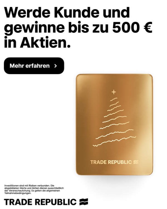 Trade Republic: Gewinne bis 500 € in Aktien