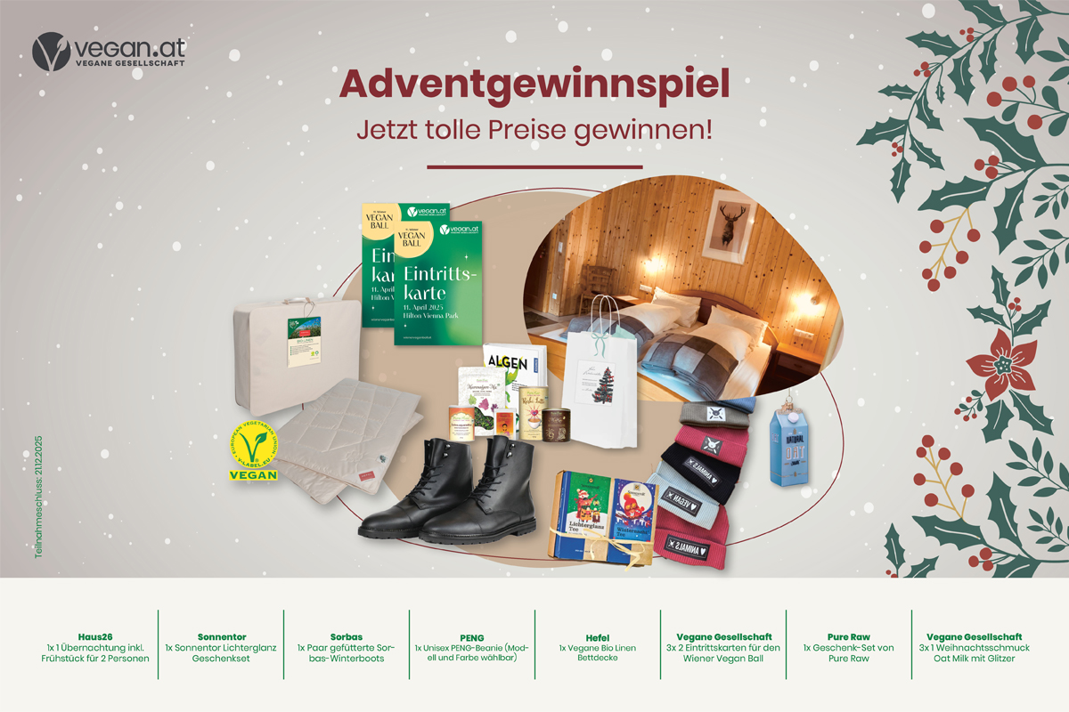 vegan.at - 1 Übernachtung inkl. Frühstück für zwei Personen im Haus26, 1 Lichterglanz-Geschenkset, 1 Paar gefütterte Sorbas-Winterboots,1x vegane „Bio Linen Bettdecke