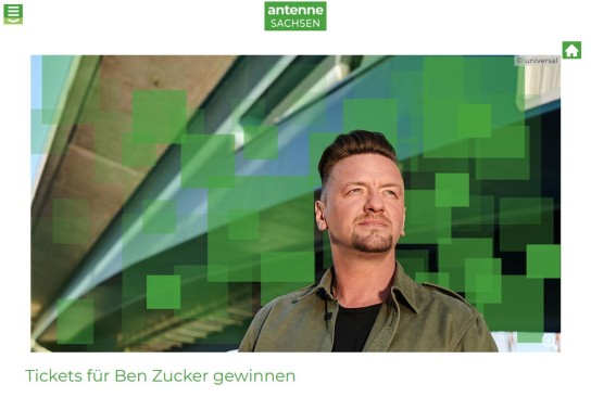 BCS Broadcast Sachsen - 1x2 Eintrittskarten für Ben Zucker für 06.07.2025 in Chemnitz im Wasserschloss