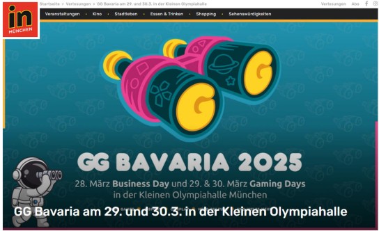 InMünchen - 3x2 Tagestickets für die GG Bavaria Gaming Convention