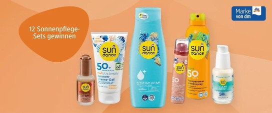 dm-drogerie markt -  12x 1 Sonnenpflege-Set mit je 6  Produkten der Marke SUNDANCE