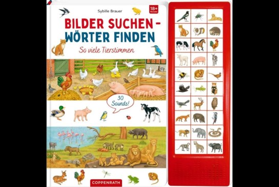Rheinischer Spiegel - je 3 x Bücher 'Bilder suchen – Wörter finden' Tierstimmen und Fahrzeug-Geräusche