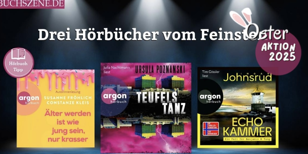 buchszene.de - 10 Downloads von „Älter werden ist wie jung sein, nur krasser“ und 5 von „Echokammer“ sowie 5 mp3-CDs von „Teufels Tanz“