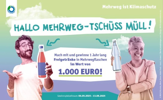 Deutsche Umwelthilfe: 15 x ein Jahresvorrat an Freigetränken im Wert von je 1.000 €