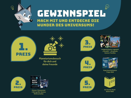 KOSMOS- Gewinne einen Planetariums-Besuch für dich und deine Freunde und 4 weitere Gewinne