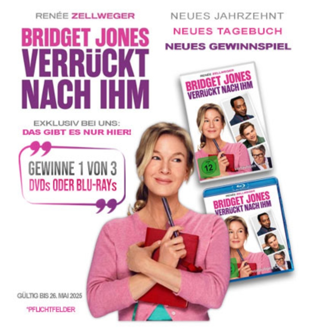 Media Dealer - 3x1 DVD oder 3x1 Blu-ray "Bridget Jones - Verrückt nach ihm"