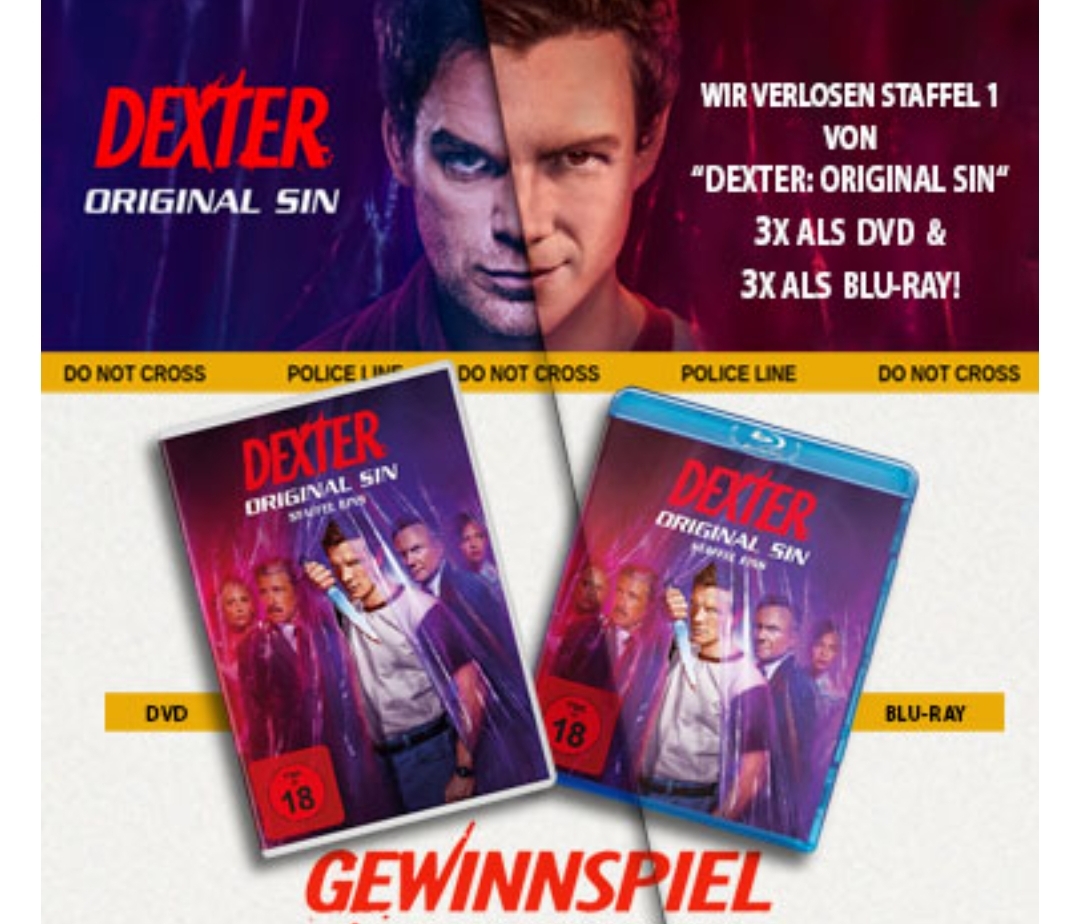 Media Dealer - 3x1 DVD und 3x1 Blu-ray "Dexter: Original Sin"